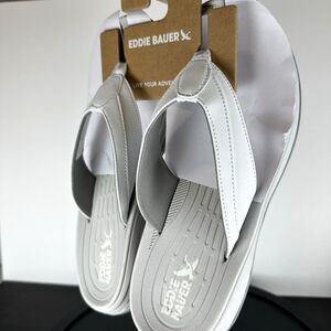 NEW Eddie Bauer Women's Break Point II Flip Flops Sandals White Size 9 MSRP $40